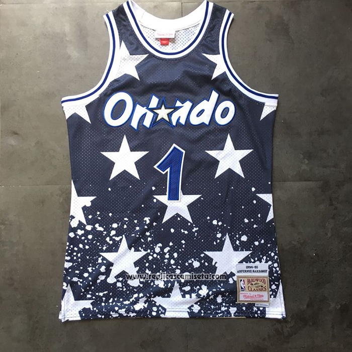 Camiseta Orlando Magic Penny Hardaway #1 Independence Day Mitchell & Ness Azul